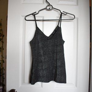 Topshop Metallic Silver Glitter Strappy Tank Top Size 2